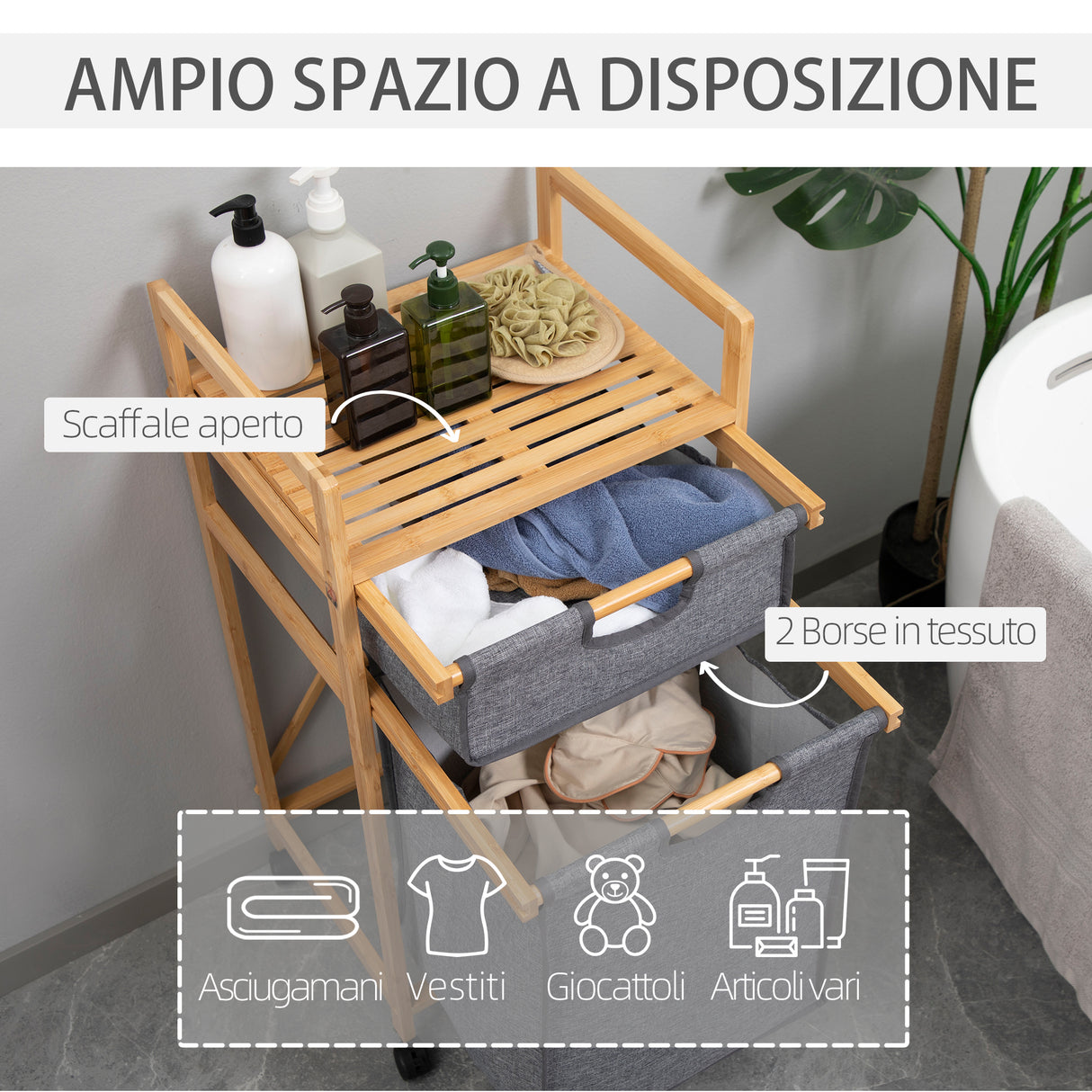 immagine-4-easycomfort-easycomfort-cesto-portabiancheria-con-2-scomparti-e-ruote-sacchi-in-tessuto-e-struttura-in-bambu-42x35x84-5cm