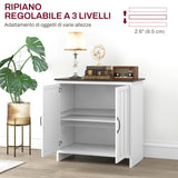 easycomfort easycomfort credenza cucina moderna a 2 ante con ripiano regolabile in legno 80x39 7x80cm bianco