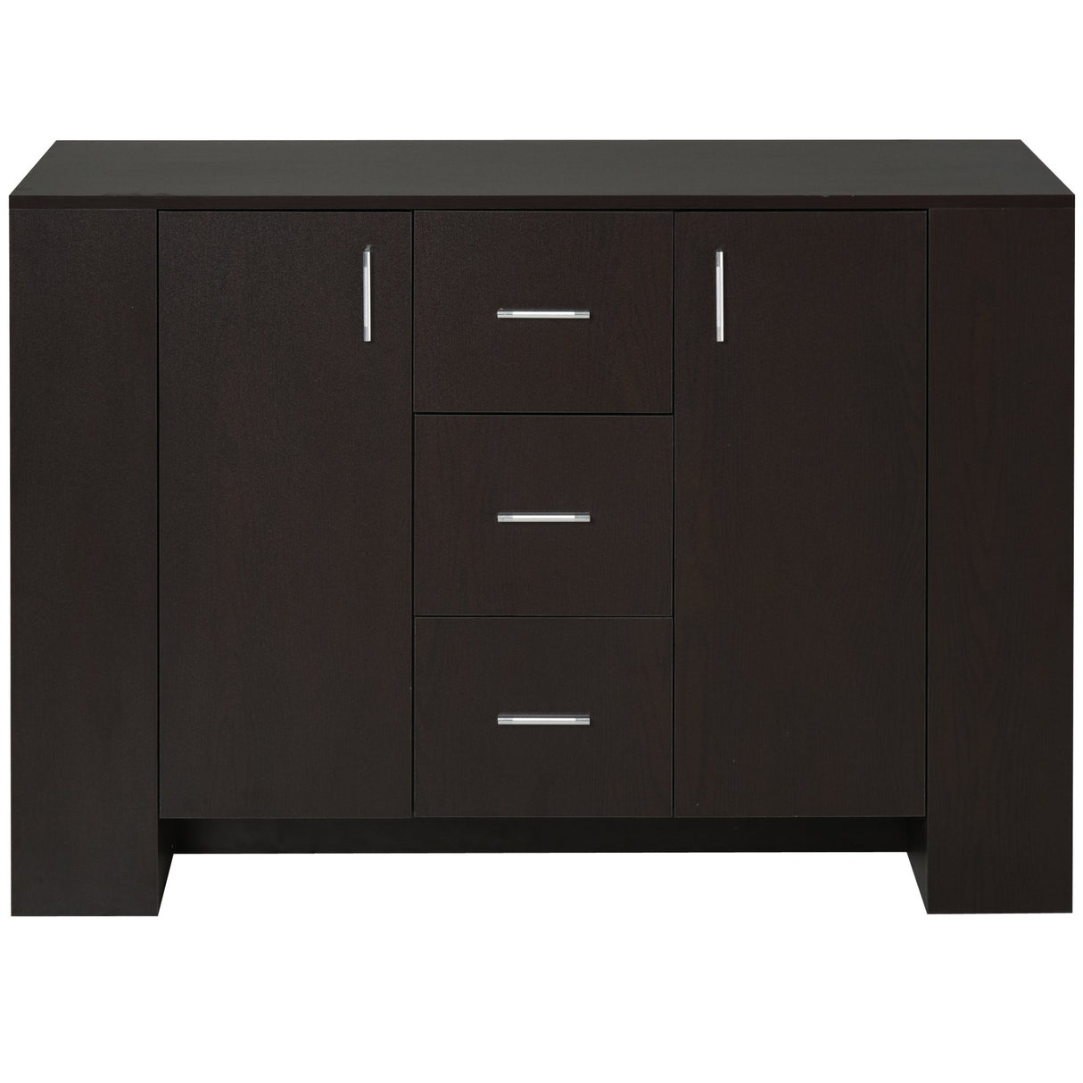 easycomfort easycomfort credenza in stile classico per sala da pranzo con 2 ante 3 cassetti e 3 ripiani in legno scuro 120 x 38 x 84cm ean 8054111848381