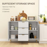 easycomfort easycomfort credenza moderna con 3 cassetti 2 armadietti e ripiani regolabili legno e metallo bianco