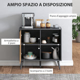 easycomfort easycomfort credenza moderna con armadietto e vano portaoggetti in legno 80x39x76 cm grigio scuro