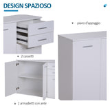 easycomfort easycomfort credenza soggiorno con 3 armadietti e 2 cassetti madia soggiorno moderna salvaspazio con ripiano regolabile in legno 106x35x76 cm bianco ean 8054111847575