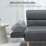 easycomfort easycomfort divano 2 posti convertibile in divano letto singolo con braccioli regolabili 164x71x75cm