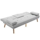 easycomfort easycomfort divano letto 3 posti stile scandinavo reclinabile con tavolino a ribalta 181x77x88 cm grigio ean 8054144132129