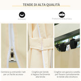 easycomfort easycomfort gazebo da giardino 3x4 m con tende e tetto a 2 livelli bianco crema