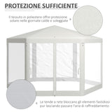 easycomfort easycomfort gazebo da giardino esagonale con doppio ingresso in metallo e poliestere 3 94x3 94x2 5 m crema