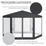 easycomfort easycomfort gazebo da giardino esagonale con doppio ingresso in metallo e poliestere 3 94x3 94x2 5 m grigio