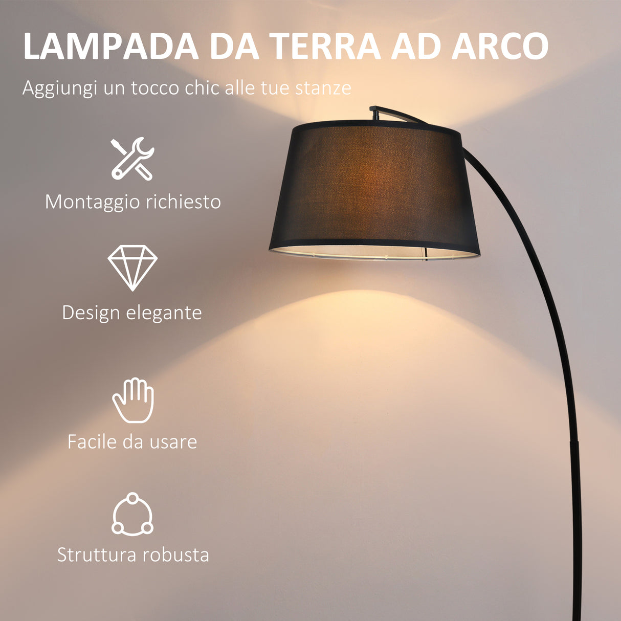 immagine-4-easycomfort-easycomfort-lampada-da-terra-ad-arco-con-paralume-in-tessuto-e-interruttore-a-pedale-47x105x190cm-nera-ean-8055776910383