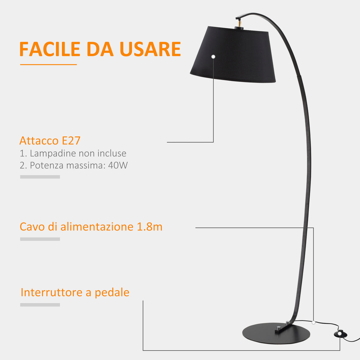 immagine-4-easycomfort-easycomfort-lampada-da-terra-ad-arco-con-paralume-in-tessuto-e-piantana-rotonda-100x43x177cm-nero