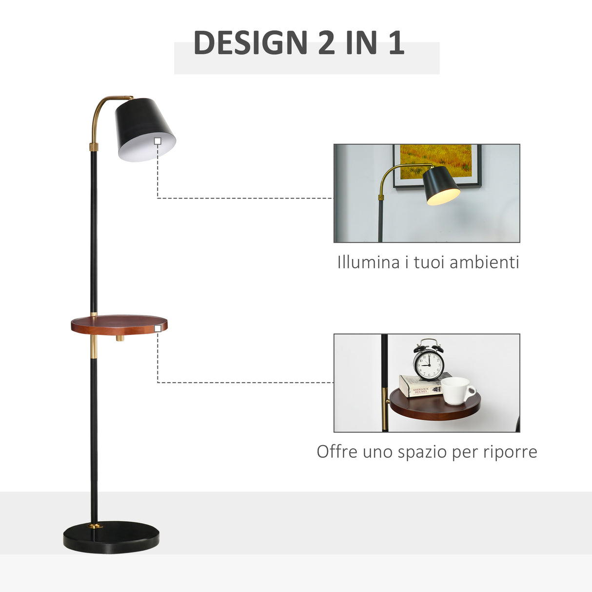 immagine-4-easycomfort-easycomfort-lampada-da-terra-con-ripiano-29-5cm-per-lampadine-e27-da-40w-in-metallo-nero-e-oro