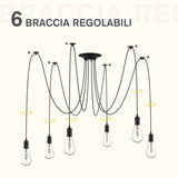 immagine-4-easycomfort-easycomfort-lampadario-moderno-a-sospensione-forma-di-ragno-6-luci-e-braccia-regolabili-in-altezza-per-casa-e-ufficio-nero-ean-8054111841559