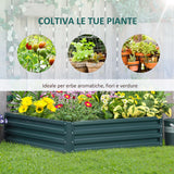easycomfort easycomfort letto per orto rialzato a fondo aperto con rivestimento in acciaio zincato 120x120x30 cm verde