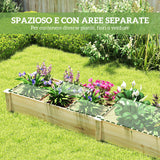 easycomfort easycomfort letto rialzato per orto e giardino con divisorio interno e fondo aperto 237x60x25cm legno naturale