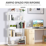 easycomfort easycomfort libreria a 4 ripiani design moderno in legno e metallo libreria scaffale per soggiorno studio ufficio 80x30x145cm bianca ean 8054111845588