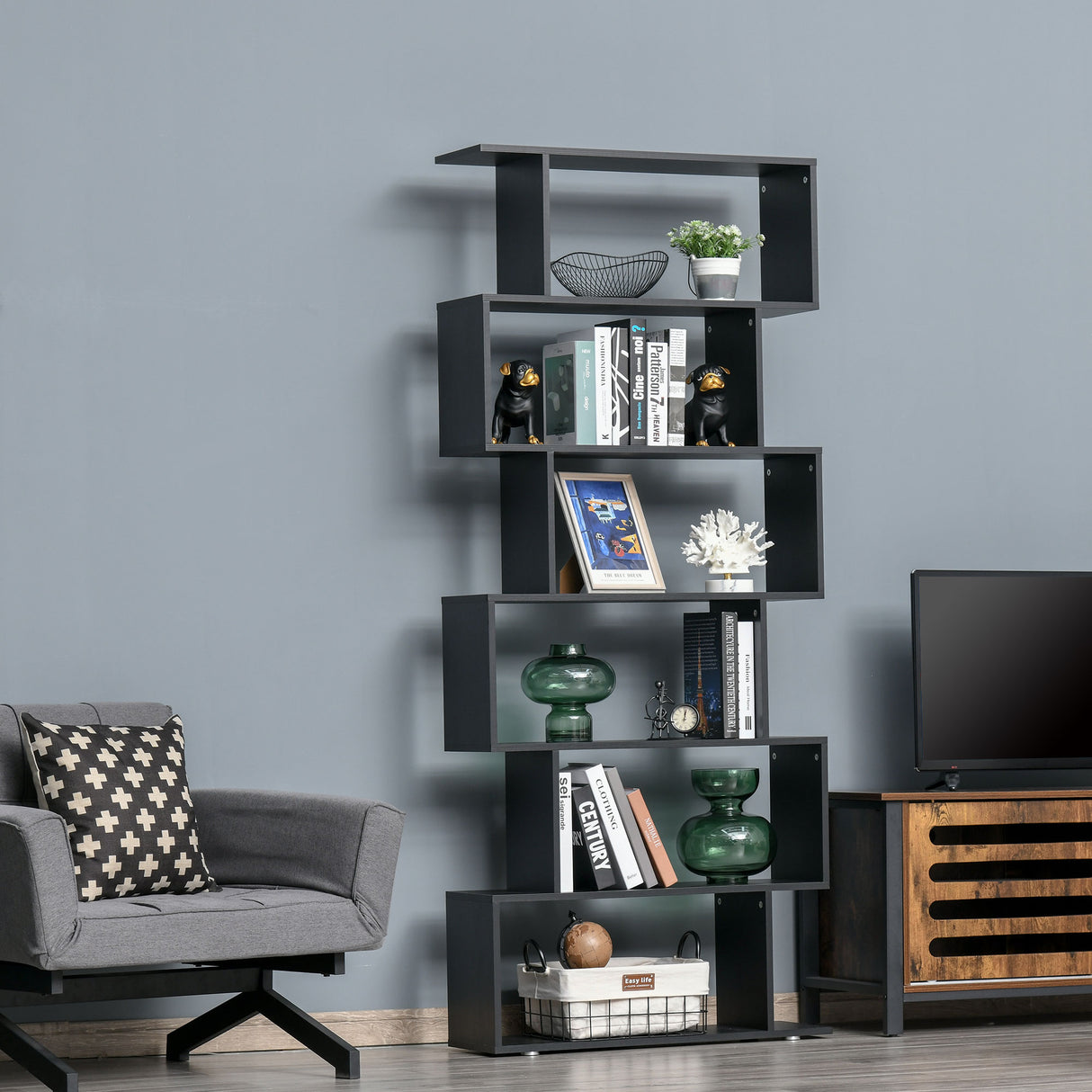 immagine-4-easycomfort-easycomfort-libreria-di-design-in-legno-80x24x191cm-nero-ean-8054111848107