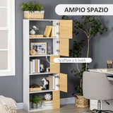 immagine-4-easycomfort-easycomfort-libreria-moderna-con-scaffali-asimmetrici-e-ante-soft-close-63x22x166cm-bianco-e-naturale