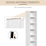 easycomfort easycomfort libreria scaffale porta cd set 2 pezzi a 12 ripiani in legno 21x19 2x88 3 cm bianco
