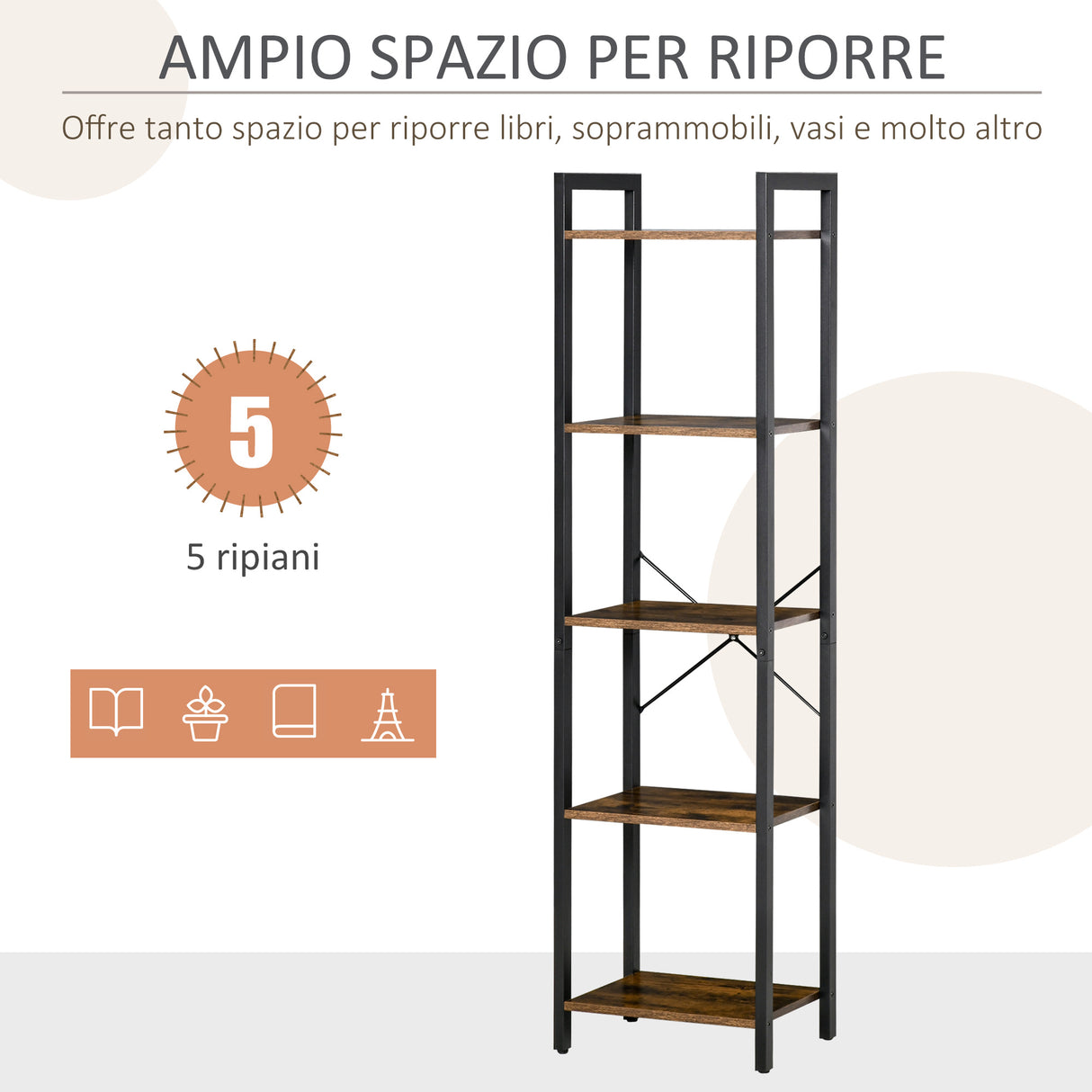 immagine-4-easycomfort-easycomfort-libreria-stile-industriale-a-5-scaffali-in-legno-e-acciaio-40x30x154cm-marrone-rustico