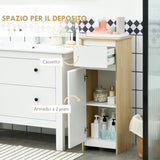 easycomfort easycomfort mobile bagno con cassetto e armadietto con ripiano regolabile interno in mdf 32 6x30x90 cm
