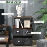 easycomfort easycomfort mobile cassettiera multiuso con 3 cassetti pieghevoli in tessuto arredamento soggiorno e camera 58x29x81 5cm grigio scuro