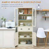 easycomfort easycomfort mobile dispensa a 5 livelli con cassetto centrale in mdf e truciolato 76x40x182 5 cm bianco crema