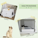 easycomfort easycomfort mobile lettiera per gatti a 2 ante con divisorio interno regolabile 86x48x52 cm bianco