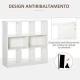 easycomfort easycomfort mobile libreria portaoggetti a 3 livelli e 8 ripiani totali in mdf 97 5x30x100 cm bianco