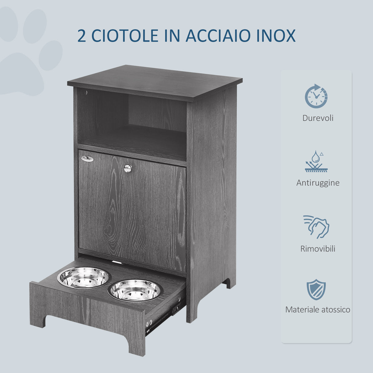 immagine-4-easycomfort-easycomfort-mobile-multiuso-con-ciotole-per-cani-e-gatti-in-acciaio-mobiletto-in-legno-con-anta-e-vano-aperto-grigio