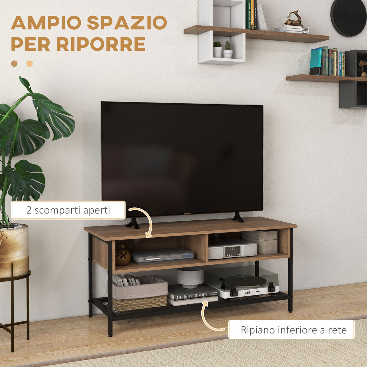 immagine-4-easycomfort-easycomfort-mobile-porta-tv-fino-48-stile-industriale-in-legno-e-acciaio-110x40x48cm-marrone-e-nero