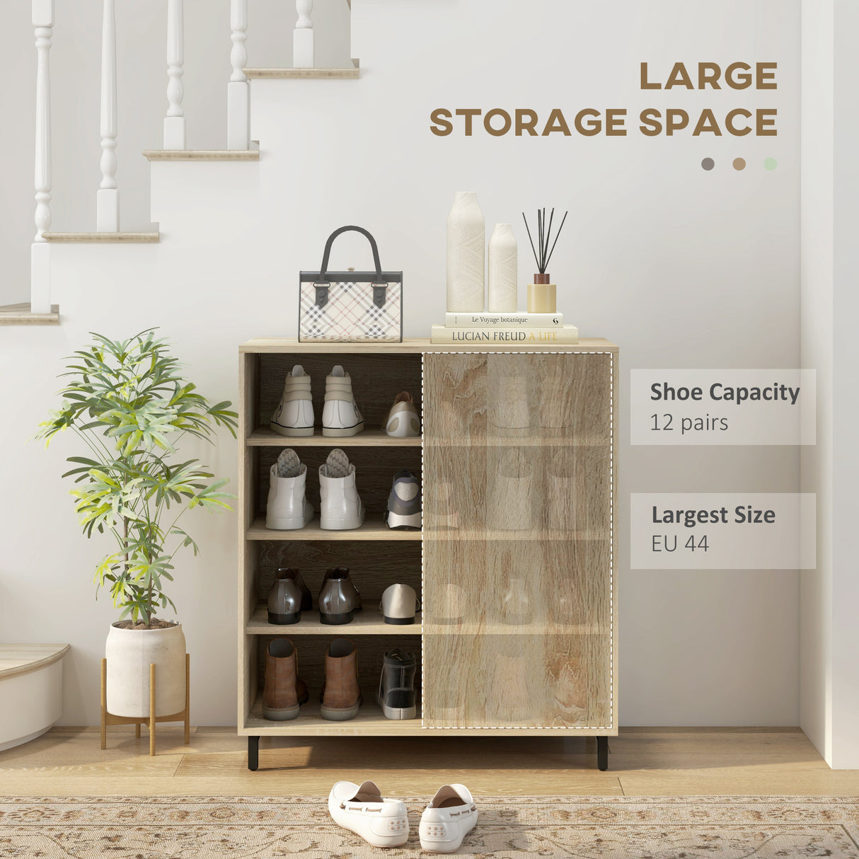 easycomfort easycomfort mobile scarpiera a 4 livelli in truciolato e acciaio con ripiani regolabili max 12 paia 80x40x93 cm