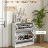 easycomfort easycomfort mobile scarpiera salvaspazio in legno per 16 paia di scarpe con 2 ante a ribalta 81 5x25x83cm bianco