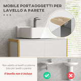 easycomfort easycomfort mobile sottolavabo bagno con 2 ante a pressione in bambu e mdf con intaglio a u 70x33x79 5cm bianco