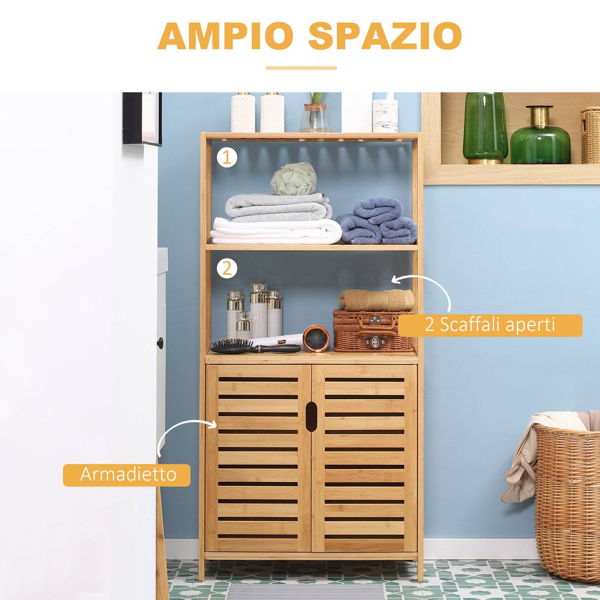 immagine-4-easycomfort-easycomfort-mobiletto-bagno-con-2-ripiani-aperti-e-armadietto-a-2-ante-in-bambu-60x30x120cm