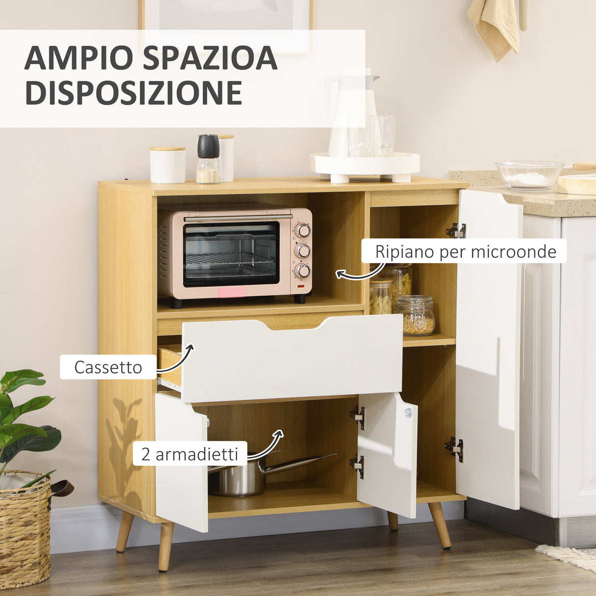 immagine-4-easycomfort-easycomfort-mobiletto-per-microonde-con-ripiano-aperto-armadietti-e-cassetto-90x40x98-5cm-bianco-e-legno