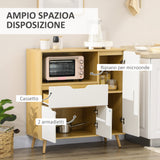 immagine-4-easycomfort-easycomfort-mobiletto-per-microonde-con-ripiano-aperto-armadietti-e-cassetto-90x40x98-5cm-bianco-e-legno