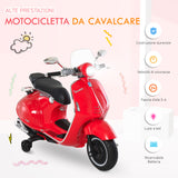 easycomfort easycomfort moto elettrica per bambini con licenza ufficiale vespa 2 rotelle luci e suoni 108x49x75 cm rossa