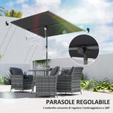 easycomfort easycomfort ombrellone per esterni 1 5x2 m girevole a 180 in poliestere e alluminio 150x205x120 215 cm grigio scuro