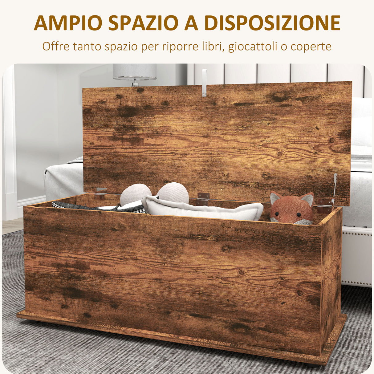 easycomfort easycomfort panca contenitore capacita 120 kg per camera da letto e ingresso in legno 100x40x40 cm marrone