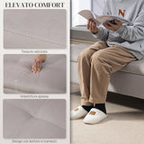 easycomfort easycomfort panca contenitore fondo letto con tessuto vellutato e gambe dorate 120x44x44 5cm grigio chiaro