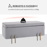 easycomfort easycomfort panca contenitore imbottita per soggiorno e camera da letto 100 x 40 x 42 cm grigio ean 8054144132105