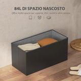 easycomfort easycomfort panca contenitore pieghevole da 84l coperchio imbottito e rivestimento finta pelle 76x38x38cm nero