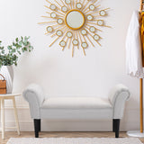 easycomfort easycomfort panca fondo letto con braccioli arrotolati panca imbottita per camera da letto grigio 102x36x51cm ean 8054144135427