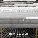 easycomfort easycomfort panca fondo letto con spazio portaoggetti in acciaio e poliestere 79 5x37 5x43 cm grigia
