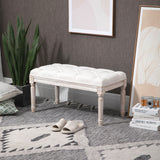 easycomfort easycomfort panca fondo letto imbottita con rivestimento effetto lino e gambe in legno 80x40x41cm beige