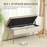 easycomfort easycomfort panca fondoletto imbottita da 30 5l con gambe affusolate in tessuto effetto velluto 102x35x43 cm beige