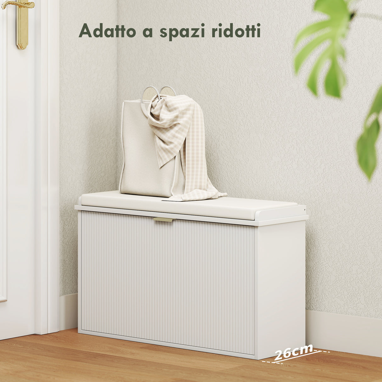 easycomfort easycomfort panca scarpiera con ripiano interno in legno e tessuto effetto lino 80x26x47 5 cm bianca e beige