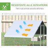 immagine-4-easycomfort-easycomfort-pollaio-da-giardino-con-telaio-zincato-copertura-impermeabile-e-rete-esagonale-3x6x2m-argento