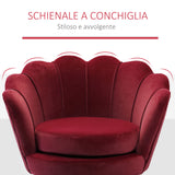 easycomfort easycomfort poltrona a conchiglia poltroncina vintage poltroncina da camera e salotto design elegante con schienale alto 76x67x74cm rosso scuro