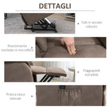 easycomfort easycomfort poltrona alzapersona reclinabile 150 max con telecomando e poggiapiedi 75x93x110 cm marrone