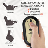 easycomfort easycomfort poltrona alzapersona reclinabile a 145 con telecomando e poggiapiedi in pelle pu marrone scuro 67x95x105 cm